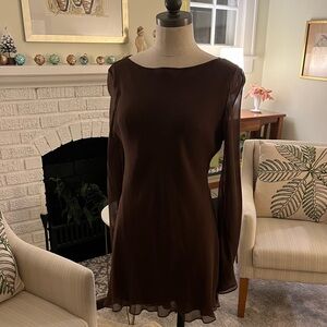 Melinda Eng vintage chocolate silk tunic. Small.